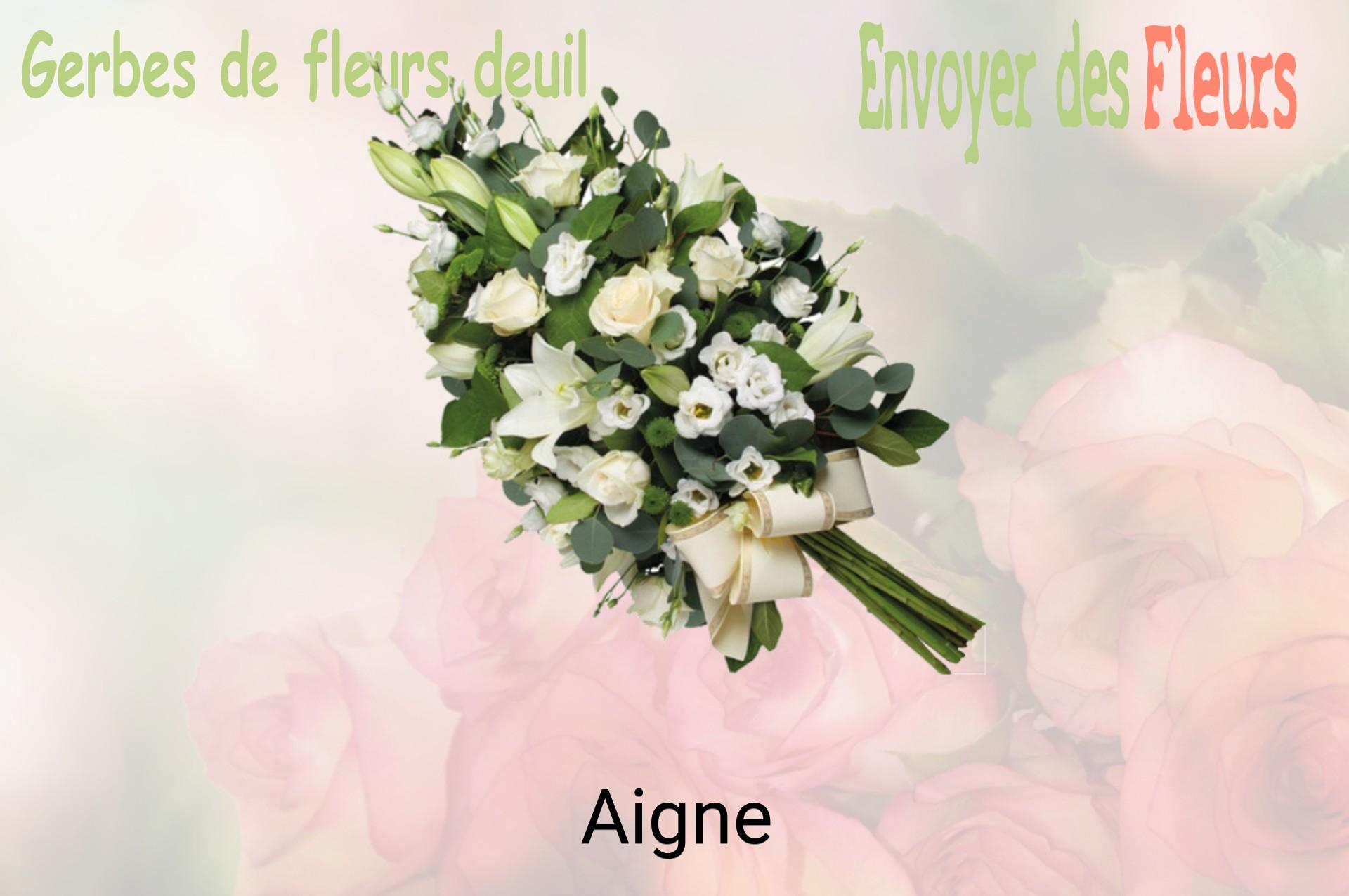 Gerbe de fleurs de deuil livrée à Aigne